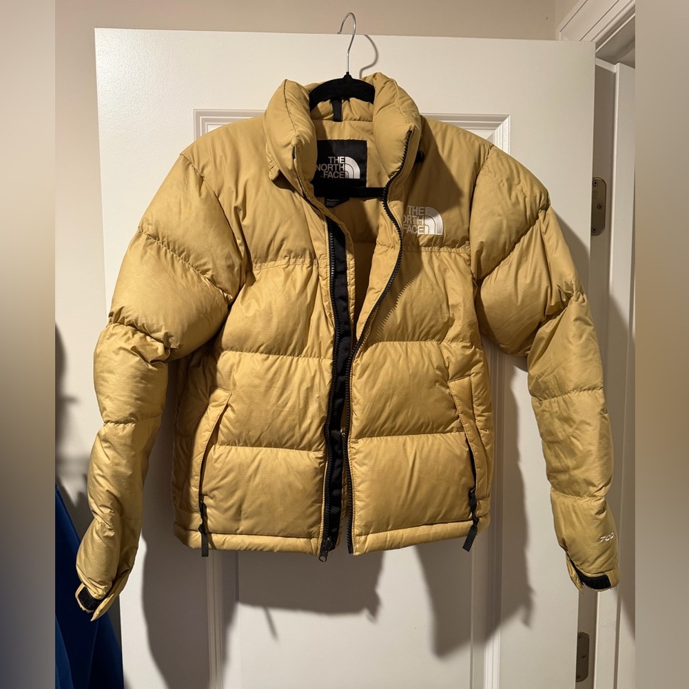 The North Face Beige Women's Puffer Jacket with Logo 🔥 Size XS